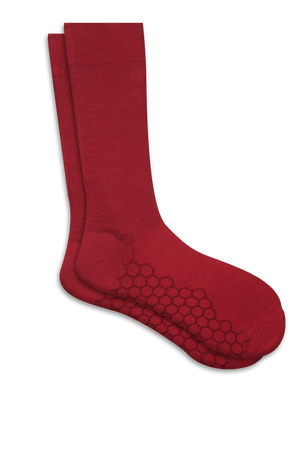 Combed Cotton Padded Crew Socks - Green