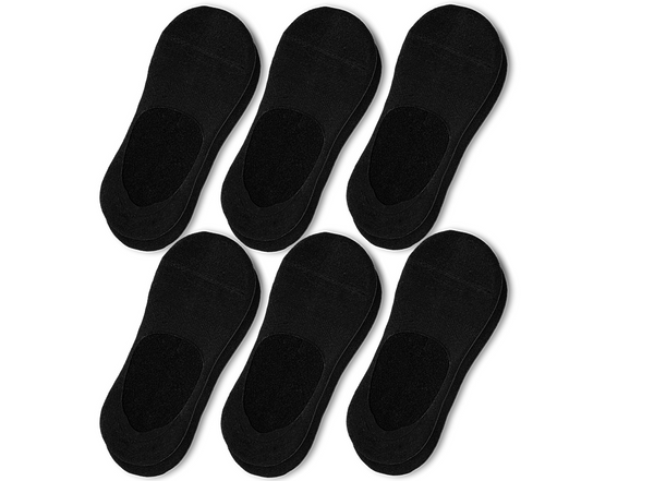 Combed Cotton Cushioned No Show Socks - 6 pack