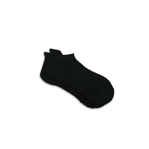 Combed Cotton Padded Ankle Socks - Black