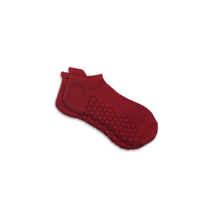 Combed Cotton Padded Ankle Socks - Red