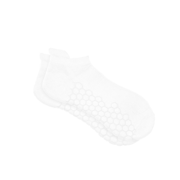 Combed Cotton Padded Ankle Socks - White