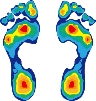 Diagram: How weight distributes works without HexaShock padded socks - bottom view